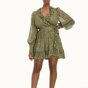 Zimmerman Lurex Silk Wrap Mini Dress Size 10 NWT